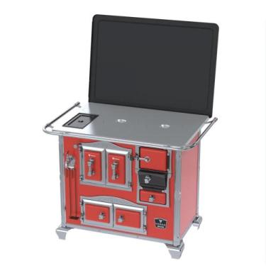 Imagem de Fogao a Lenha Venax n 2 Imperador Chapa de Aluminio Vermelho, SAIDA ES