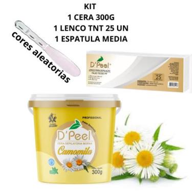 Imagem de Kit Cera Camomila Dpeel 300 g Hidrossolúvel Depilação Profissional + 1