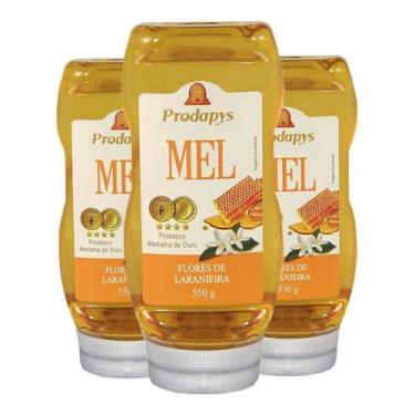 Imagem de Bisnaga 550g de Mel Flores de Laranjeira Kit com 3 - Prodapys