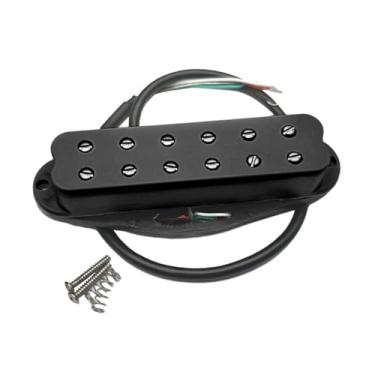 Imagem de Esquirla O captador de bobina única substitui o captador universal de baixo ruído, fácil instalação, trilhos duplos, captador de ponte de pescoço, Preto