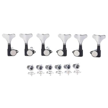 Imagem de KAISH 6 cordas 3R3L 18:1 afinadores de baixo selados para baixo afinador de guitarra para baixo Ibanez/Yamaha estilo acústico/baixo elétrico preto com cromo