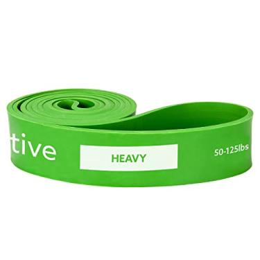 Imagem de 3DActive Faixa de apoio para puxar – faixa de resistência para treinamento de força, levantamento de peso, alongamento corporal, crossfit – guia de exercícios incluído – 50 a 56 kg – verde.