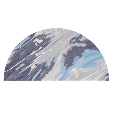 Imagem de TOUSSE Tapete redondo, tapete lavável, antiderrapante, tapetes para sala de estar, tapetes para quarto, tapete circular, tapetes vintage boho, pelo baixo, macio (flor 02,80 x 160 cm)