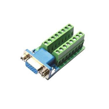 Imagem de Conector fêmea Luo Qiufa D-SUB DB15 de 15 pinos de porta para placa breakout de terminal, DR15 VGA