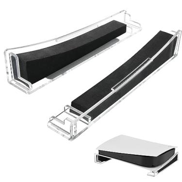 Imagem de Cosmos Horizontal Stand Holder - Horizontal Base Stand Compatible with PS5 Disc & Digital Edition, Acrylic Desk Rack Desktop Console Support for PS5 Console Storage & Accessories Organizer (Clear)
