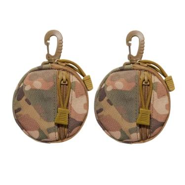 Imagem de Bolsa pequena EDC Molle Tactical Wallet, acessórios, porta-moedas, porta-chaves, porta-chaves, capa para fone de ouvido, equipamento militar à prova d'água (CP Camo 2 peças)
