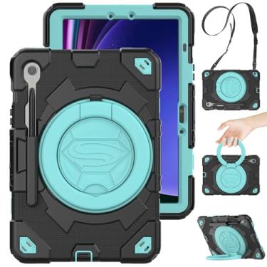 Imagem de Timecity Capa para Samsung Galaxy Tab S9 FE 5G 10,9"/Tab S9 11" Capa 2023: Capa de proteção robusta resistente com protetor de tela, suporte para caneta, [aderência de mão giratória 360] e suporte,