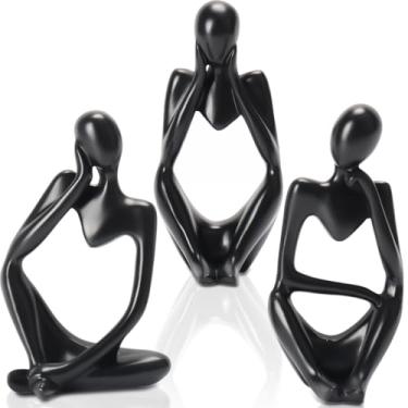 Imagem de Meantem Trio Estátua Pensador Escultura, Decoração para Sala, Ornamento Elegante, Decoração de Casa, Objetos Decorativos, 3 Unidades