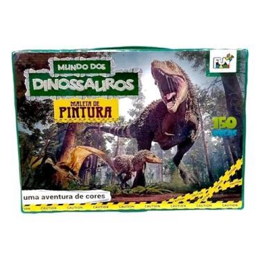 Imagem de POWER TOYS TECH - Estojo de Pintura Escolar Infantil Maleta de Pintura Canetinhas Dino Color 150 Peças (Carros)
