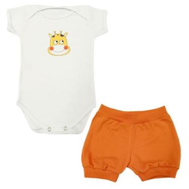 Imagem de Conjunto Body Manga Curta Girafa Bebê + Shorts - Mellane Baby, PP, Bra