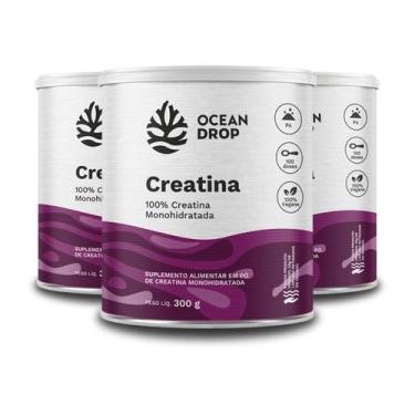 Imagem de Kit 3 Creatina Monohidratada Ocean Drop Vegana 300g
