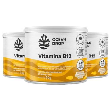 Imagem de Kit 3 Vitamina B12 Ocean Drop Vegana 60 Comprimidos