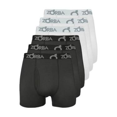 Imagem de Kit com 6 Cuecas Boxer com Abertura Zorba 848 Colorido, Branco, M