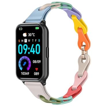 Imagem de Lamshaw Compatível com pulseira Virozis Fitness Tracker, pulseiras de substituição de silicone elástico vazadas compatíveis com relógio inteligente Virozis P67 de 1,57 polegadas (cor, pulseira de