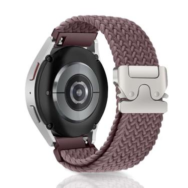 Imagem de MiKoyi Pulseira de nylon para Samsung Galaxy Watch 7/relógio FE/Watch 6/5/4 de 40 mm e 44 mm/Watch 6 Classic de 47 mm e 43 mm, pulseira esportiva de nylon de 20 mm para Samsung Galaxy Watch 7 trançada