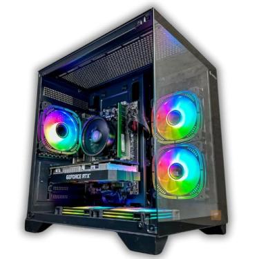 Imagem de Computador Cpu Pc Gamer Aquario Preto Ryzen 5 5500 Rtx3050 Ssd 512gb 16gb