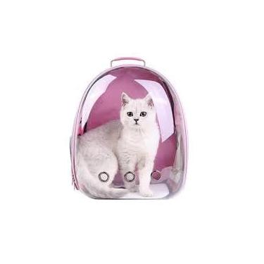 Imagem de Bolsa Mochila PET Visão Panorâmica Astronauta em Acrílico para Cães e Gatos, Confortável e Segura para Transporte (Rosa)