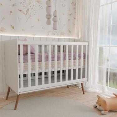 Imagem de Berço Mini Cama Delicadeza Branco Acetinado - Panorama Móveis, Branco,
