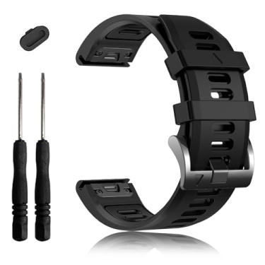 Imagem de EZMVZKU Pulseira esportiva de ajuste rápido de 22 mm para Garmin Fenix 8/8Pro de 47 mm/Fenix 7/7 Pro/6/6 Pro/5 Plus, pulseira de silicone para Forerunner 970 965 955/Approach S70/quatix 8/tactix 8 de