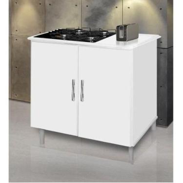 Imagem de Buffet aparador Colombia 4 portas balcão 1.22m retrô fechado cor Branc