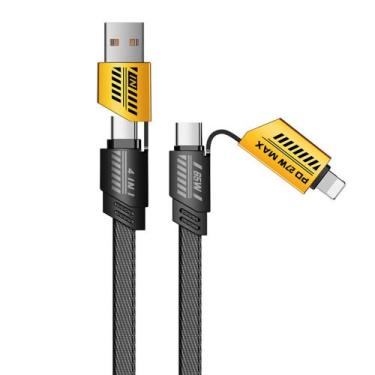 Imagem de Cabo Turbo Tipo C 65w + USB + LIGHTNING Cabo 4 em 1 SUPER RESISTENTE -