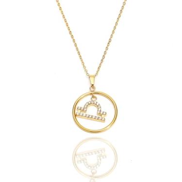 Imagem de Colares com pingente de horóscopo da constelação do zodíaco, colares de astrologia banhados a ouro para mulheres, o melhor presente para aniversário, joias de ano novo, dia das mães, Natal e