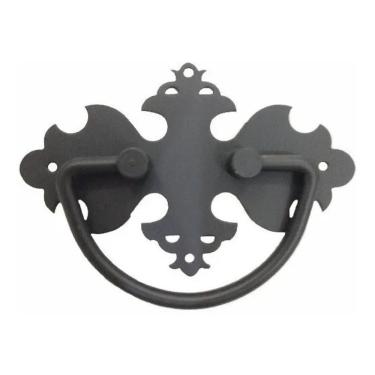 Imagem de Puxador Colonial Alça De Baú Móveis Alça Caixão Preto Fosco