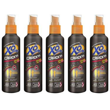 Imagem de 5x Xô inseto icaridina repelente de insetos proteção prolongada 12 horas de proteção spray 100ml