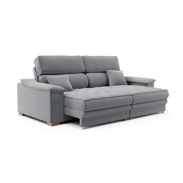 Imagem de Sofá 3 Lugares Retrátil e Reclinável Lupin Linho Cinza 180 cm