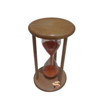 Imagem de Ampulheta Retro Em Madeira E Vidro Areia Decoração Tamanho M