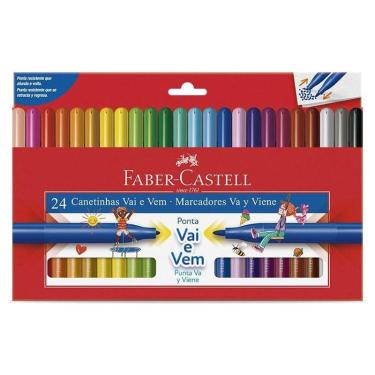 Imagem de Canetinha Hidrográfica Ponta Vai e Vem 150124VVZF 24 Cores - Faber Castell