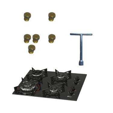 Imagem de Kit Bico Injetor Gás Glp + Chave Fogão 4 Bocas 26299 Fischer