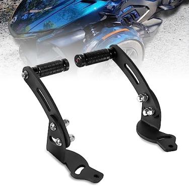 Imagem de Hutexico Para Spyder Rt Floor Board Highway Pegs, Par Preto Ajustável Pedais De Estrada Apoios Os Pés Extensão Kit Montagem Can Am Factory Floorboard 2010-2019 (Caveira 3D)