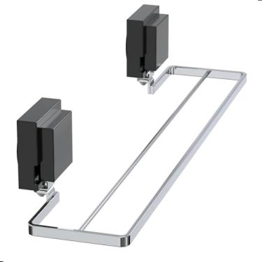 Imagem de Fassin Shop, Porta Toalha Banho Toalheiro Duplo Com Ventosa Cromado F.RBT