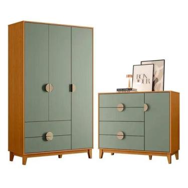 Imagem de Conjunto Quarto Infantil Ipe Guarda Roupa 3 Portas 2 Gavetas Comoda 1 
