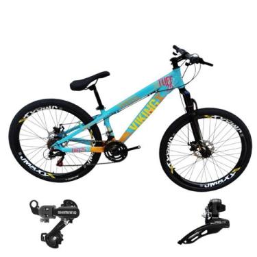 Imagem de Bicicleta Aro 26 Vikingx Aluminio Tuff 25 Mtb 24v Cambio Shimano Diant