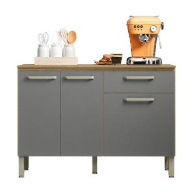 Imagem de Balcão Versalhes Cozinha com Tampo 3 Portas e 1 Gaveta - Kit's Paraná,