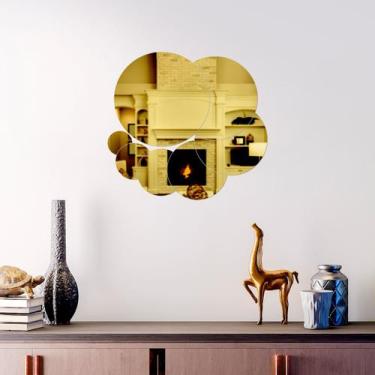 Imagem de Espelho Decorativo Círculos Dourado - Inove Papéis de Parede