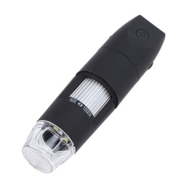 Imagem de Microscópio Digital, Bolsos de 1080p Microscópios USB, 50x-1000x Zoom Foco Foco HD Melhor, Câmera de Inspeção de Foco Manual para Inspeção de Circuito de Pele (Preto)
