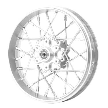Imagem de BeaxTurbo Racing Upgrade Parts CNC Aluminum Front Spoke Wheel for Losi Promoto MX 1/4 Silver Ring LOS46002 (Silver-Silver)