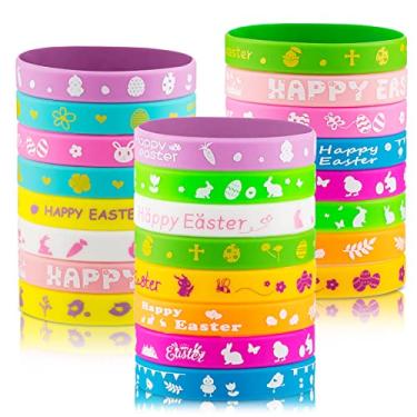 Imagem de hexiaoxiao 24 Peças De Pulseiras De Borracha De Páscoa, Pulseiras De Silicone Para Lembrancinhas De Festa De Páscoa, Suprimentos, Pulseiras De Borracha Para Crianças E Adolescentes, Presentes, Enchi