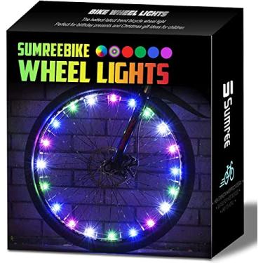 Imagem de Sumree luzes led para rodas de bicicleta, pacote de 2 pneus com baterias incluídas, presente de aniversário para crianças, adultos, meninos, meninas
