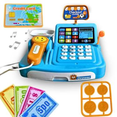 Imagem de Caixa Registradora Sons Realista Luzes Acessórios Brinquedos Educativo