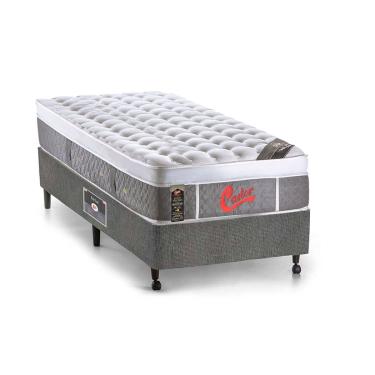 Imagem de Conjunto Box Solteiro: Colchão Molas Castor Ensacadas Light Stress Oxygen New Plush + Base SL Gold Star Suede Gray (88x188)