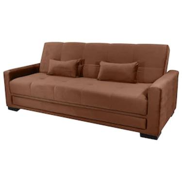 Imagem de Sofá-cama 3 Lugares Matrix Grazi Com Revestimento Em Tecido Veludo Cobre