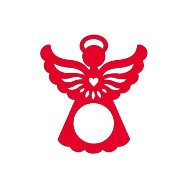 Imagem de Porta Guardanapo Anjinho Kit Com 4 Peças 7cmx8cm - Cria Arte Laser Vermelho