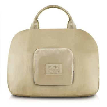 Imagem de Bolsa De Viagem Dobrável Trapézio Estampa Lisa Jacki Design Creme