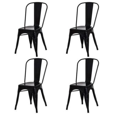 Imagem de Kit 4 Cadeiras Tolix Iron Industrial Preta