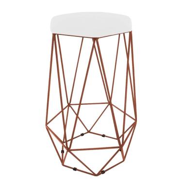 Imagem de Banqueta Decorativa Aramada Paris Base Em Bronze Dimartins branco