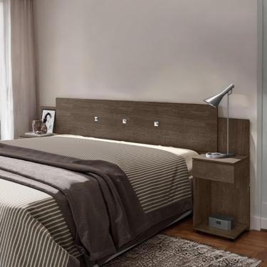 Imagem de Cabeceira para Cama Box Arabella Casal Queen King MDF MDP Café Mobiliar Home Shop